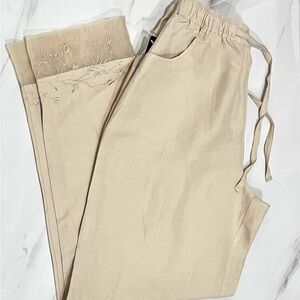 SilkLand silk linen relaxed drawstring pants M‎